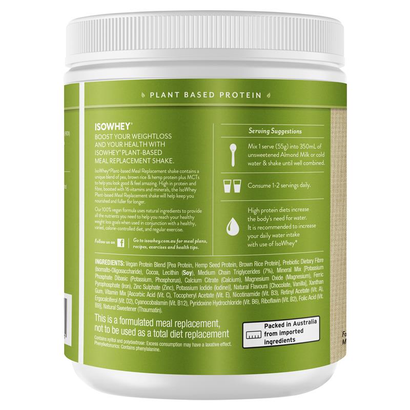 Load image into Gallery viewer, IsoWhey Plant-Based Meal Replacement Shake Chocolate 550g
