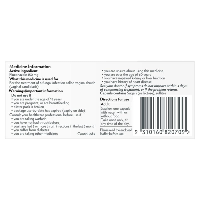 Load image into Gallery viewer, Canesoral Thrush Treatment 150mg Capsule 1 - Fluconazole (S3)
