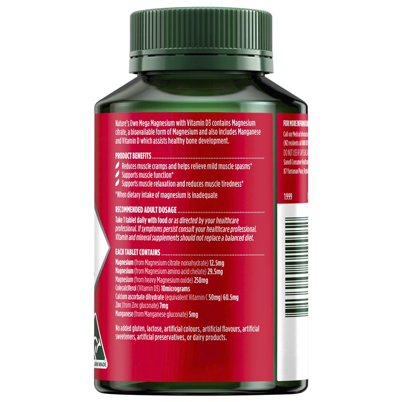 Load image into Gallery viewer, Nature's Own Mega Magnesium With Vitamin D3 100 Tablets
