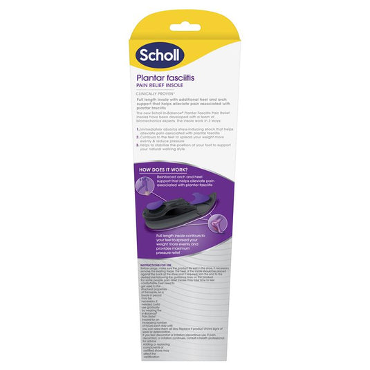 Scholl In Balance Pain Relief Plantar Fasciitis Orthotic Insole Large
