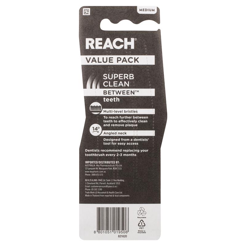 Load image into Gallery viewer, Reach Toothbrush Superb Clean Between Teeth Medium 3 Pack
