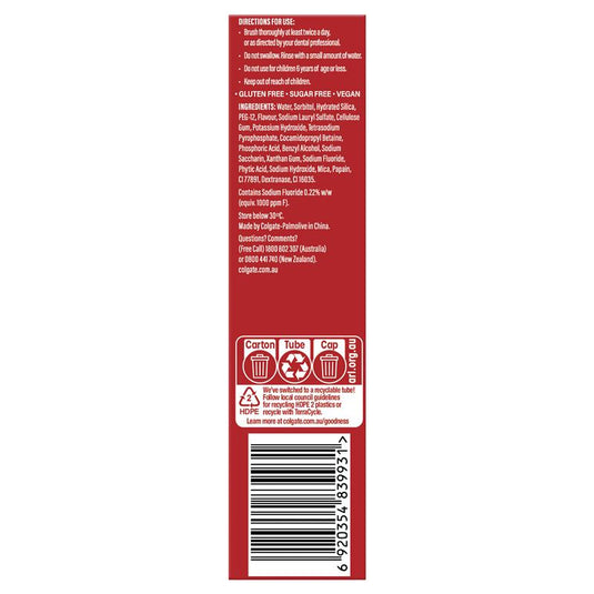 Colgate Toothpaste Optic White Natural Enzymes Peach Mint 100g