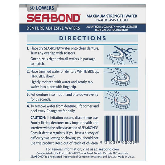 Sea Bond Denture Adhesive Lowers 30