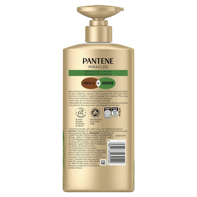 Load image into Gallery viewer, Pantene Miracles Keratin Smooth &amp; Sleek Shampoo 650ml
