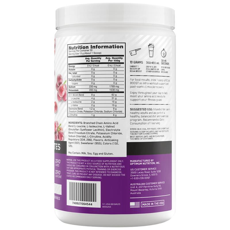 Load image into Gallery viewer, Optimum Nutrition BCAA Boost Grape 390g
