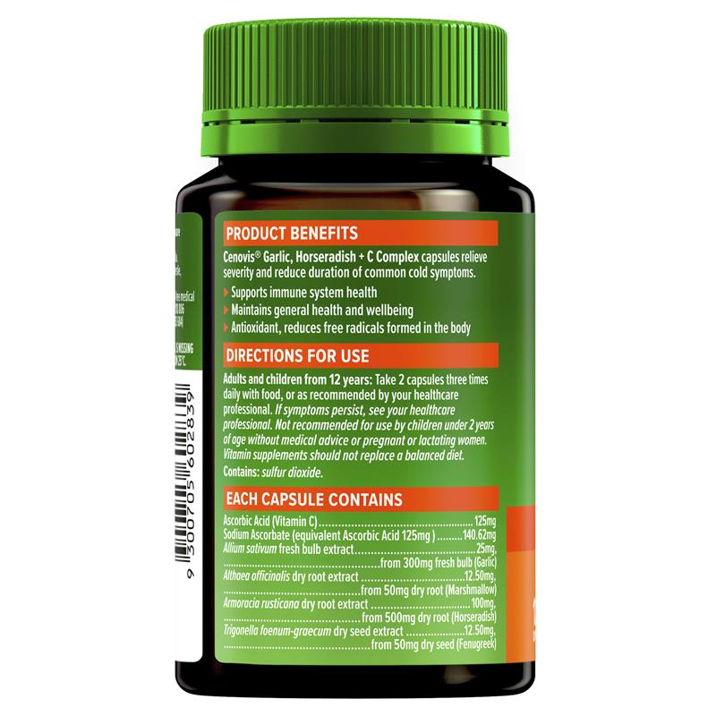 Load image into Gallery viewer, Cenovis Garlic, Horseradish + C Complex 120 Capsules
