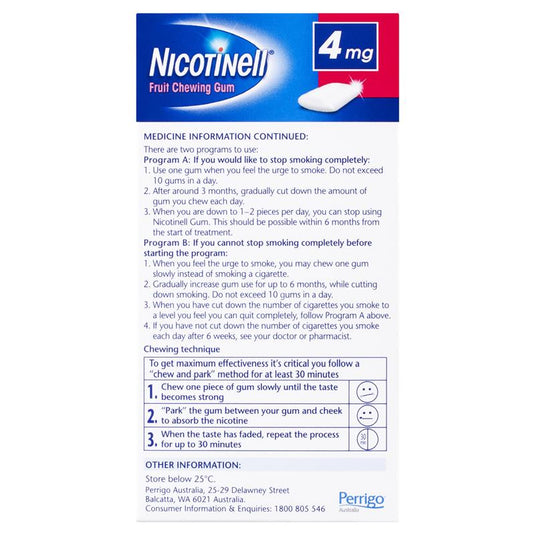 Nicotinell Chewing Gum 4mg Fruit 96