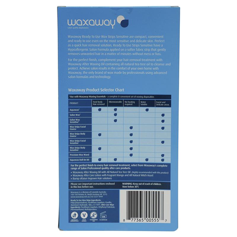 Load image into Gallery viewer, Waxaway Ready To Use Sensitive Wax Body 20 Strips
