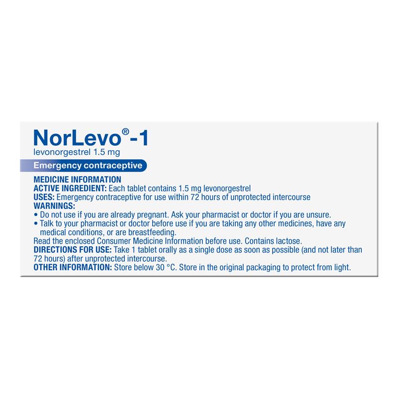 Load image into Gallery viewer, Norlevo 1 1.5mg Tablet 1 - Levonorgestrel (S3)
