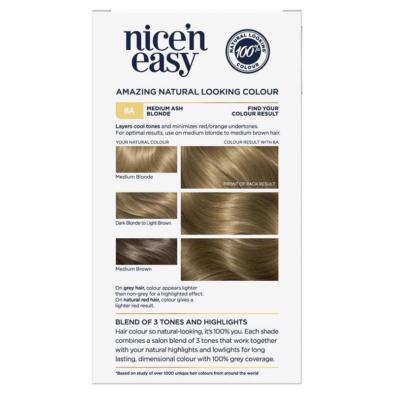 Load image into Gallery viewer, Clairol Nice N Easy 8A Natural Medium Ash Blonde Permanent Hair Colour

