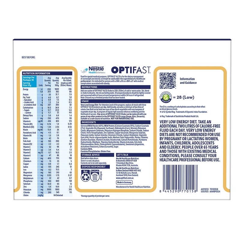 Load image into Gallery viewer, Optifast VLCD Shake Vanilla 18 x 53g
