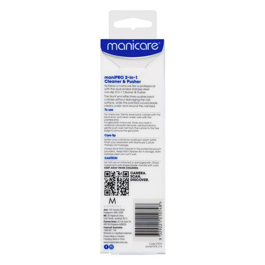 Manicare ManiPRO 2-In-1 Cleaner & Pusher Japanese Stainless Steel