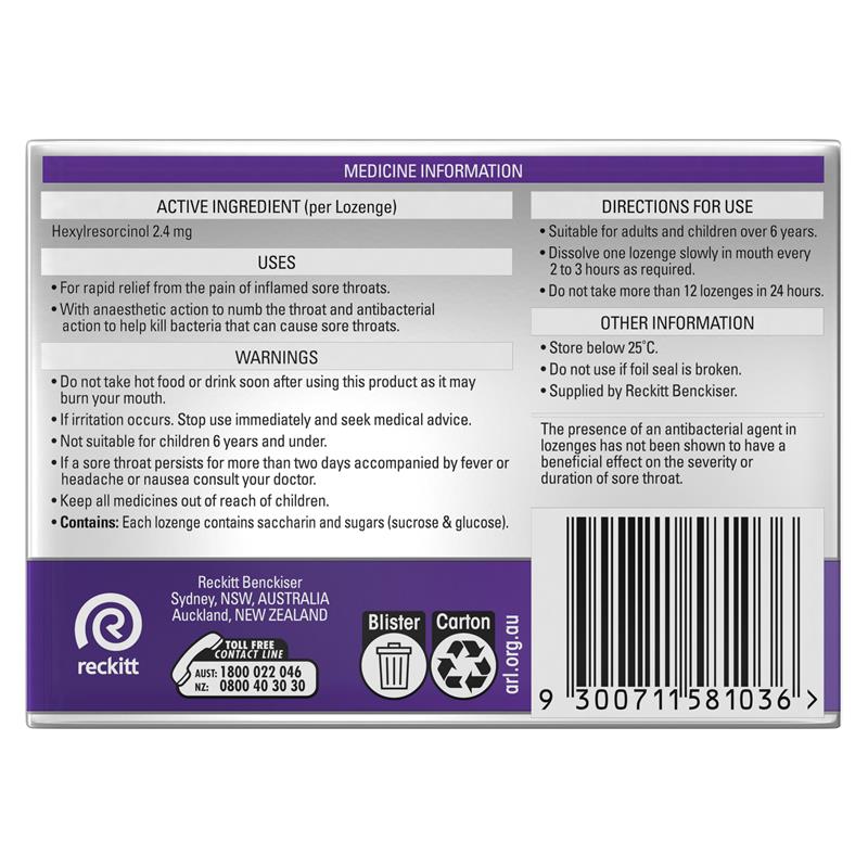 Load image into Gallery viewer, Strepsils Extra Blackcurrant Sore Throat Pain Relief with Anaesthetic Lozenges 16 Pack
