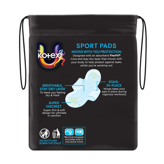 U by Kotex Sport Ultrathins Pads Regular Wing 12 Pack