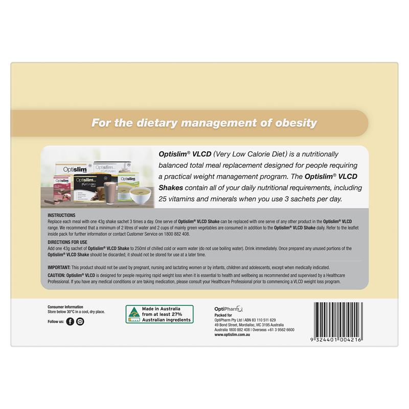 Load image into Gallery viewer, Optislim VLCD Meal Replacement Shake Vanilla 21x43g Sachets
