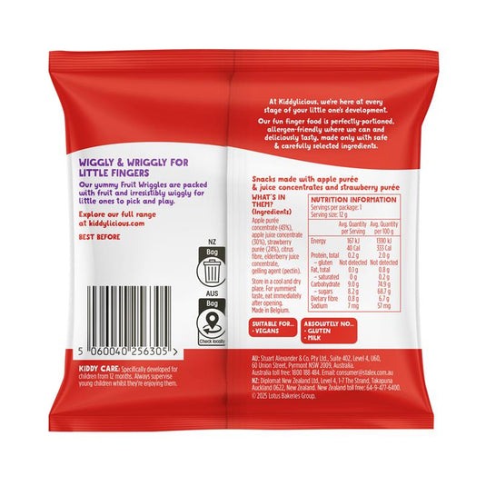 Kiddylicious Strawberry Wriggles 12g
