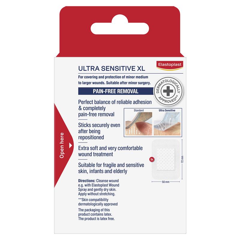 Load image into Gallery viewer, Elastoplast Ultra Sensitive Dressing XL 5 Strips
