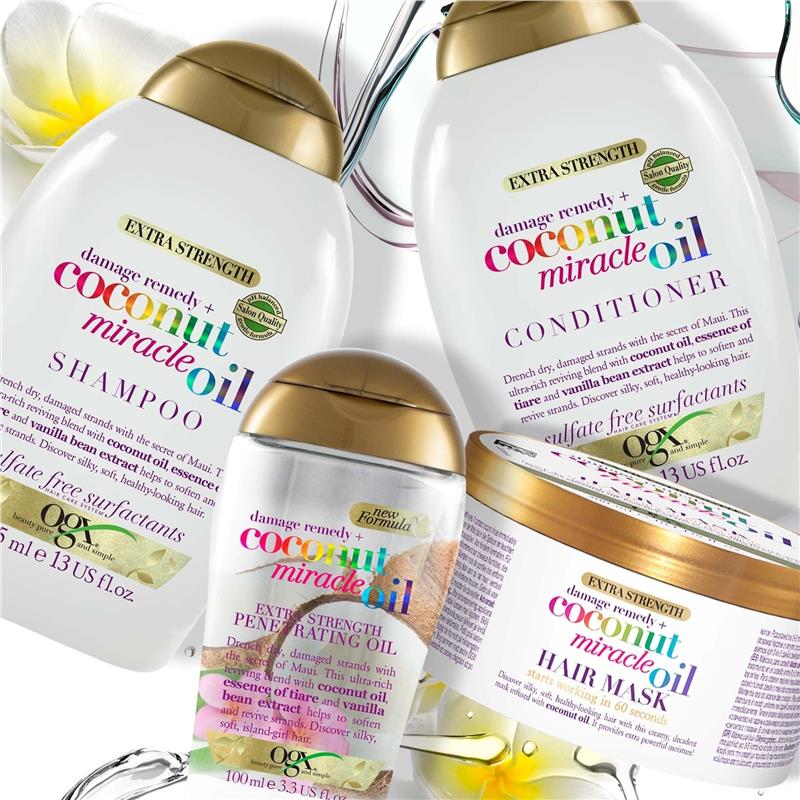 Load image into Gallery viewer, OGX Extra Strength Hydrate &amp; Repair Coconut Miracle Oil Hair Mask For Damaged &amp; Dry Hair 300mL
