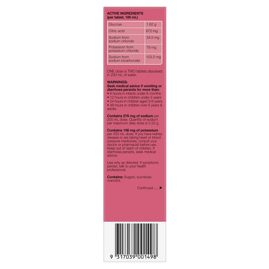 Hydralyte Electrolyte Effervescent Strawberry Kiwi 20 Tablets