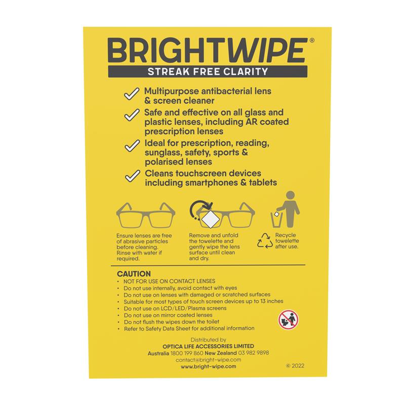 Load image into Gallery viewer, BrightWipe Lens Cleaning Wipes 200 Pack Exclusive Size
