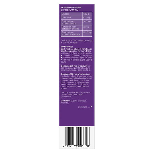 Hydralyte Electrolyte Effervescent Apple Blackcurrant 20 Tablets