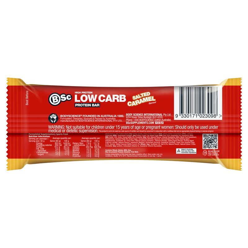 Load image into Gallery viewer, BSc High Protein Low Carb Bar Salted Caramel 60g
