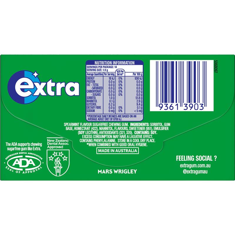 Load image into Gallery viewer, Extra Envelope Spearmint Gum 27g
