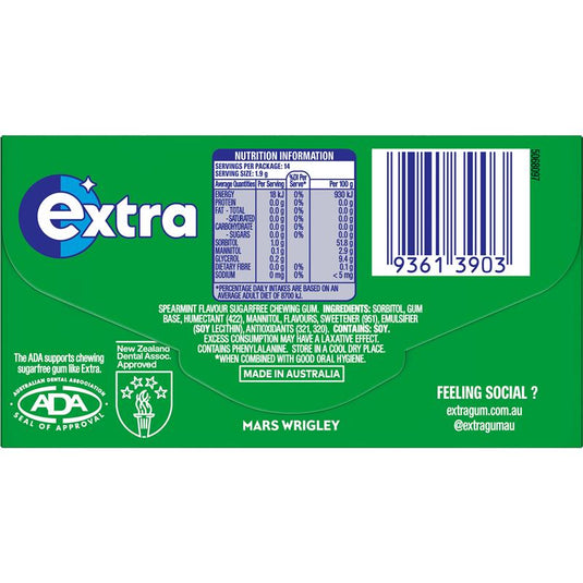 Extra Envelope Spearmint Gum 27g