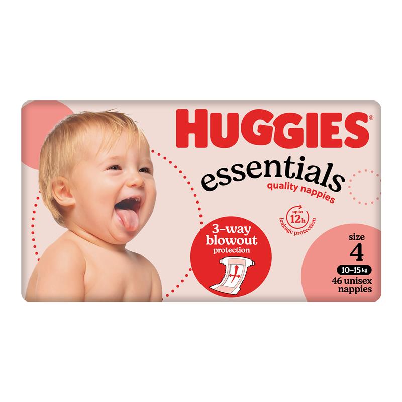 Load image into Gallery viewer, Huggies Essentials Size 4 10-15kg 46 Nappies
