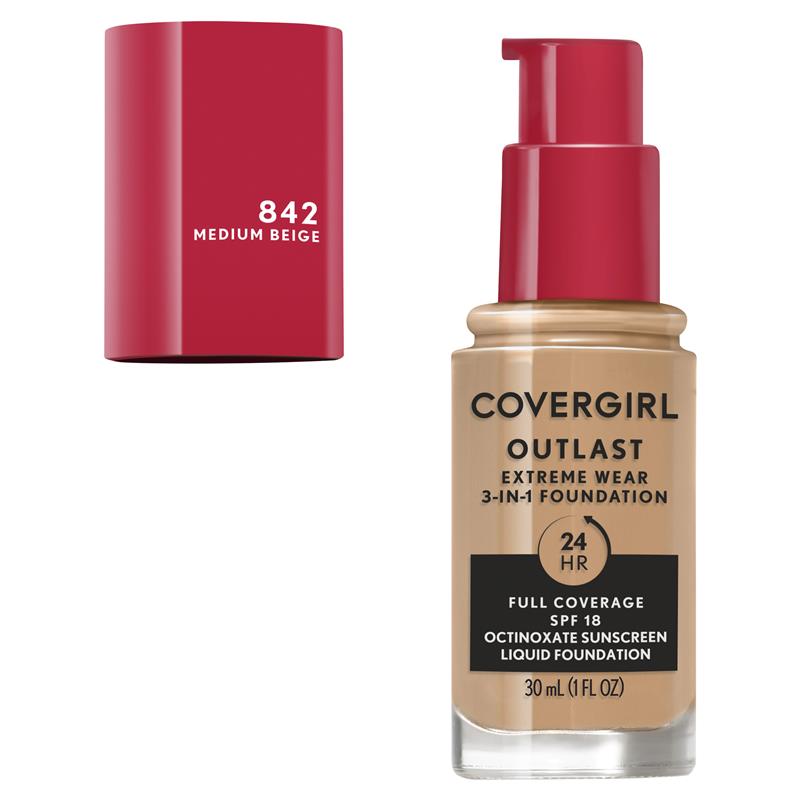 Load image into Gallery viewer, Covergirl Outlast Extreme Wear Foundation 842 Medium Beige 30ml
