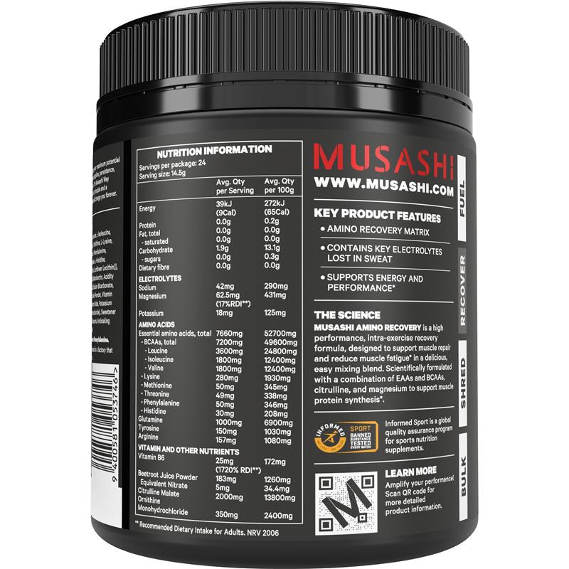 Load image into Gallery viewer, Musashi Amino Recovery Watermelon 350g
