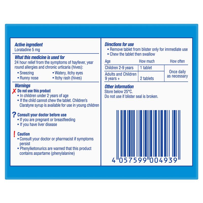 Load image into Gallery viewer, Children's Claratyne Allergy &amp; Hayfever Relief Antihistamine For Kids Grape Chewable Tablets 30 pack
