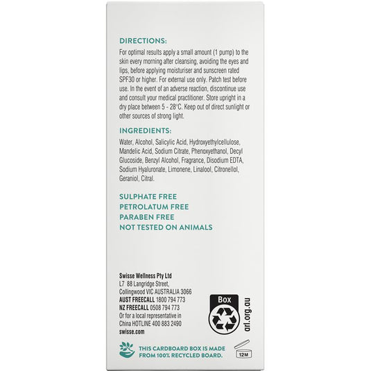 Swisse Skincare BHA 2% Clear Skin AM Balance Serum 30ml