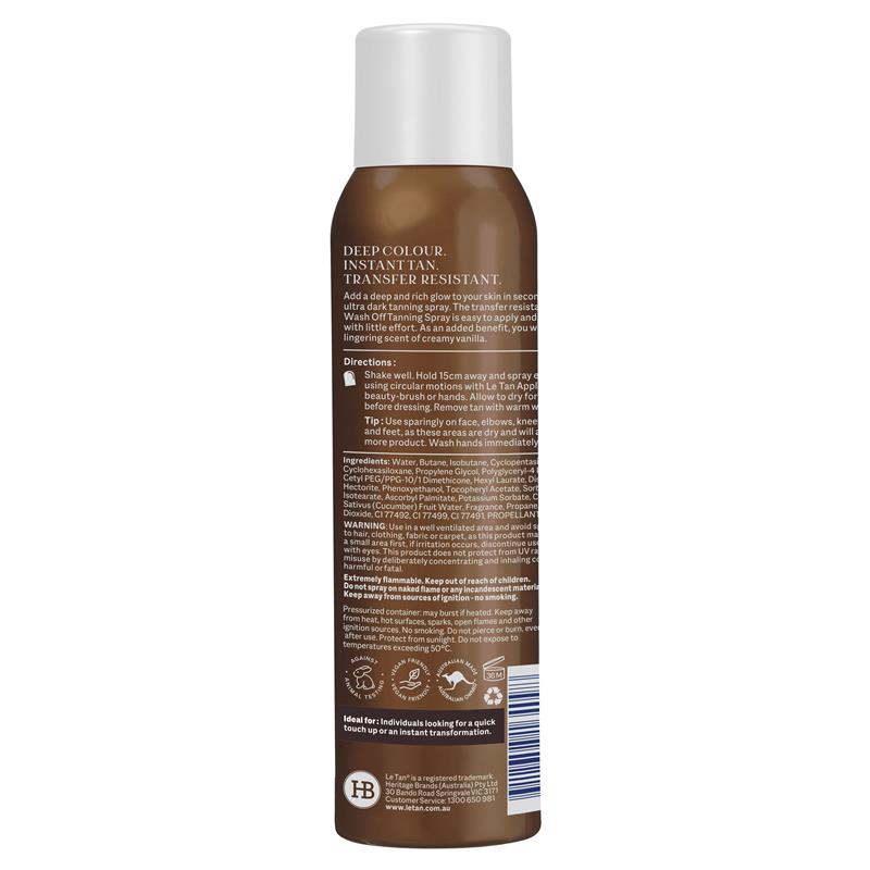 Load image into Gallery viewer, Le Tan Instant Wash Off Spray Ultra Dark 100g
