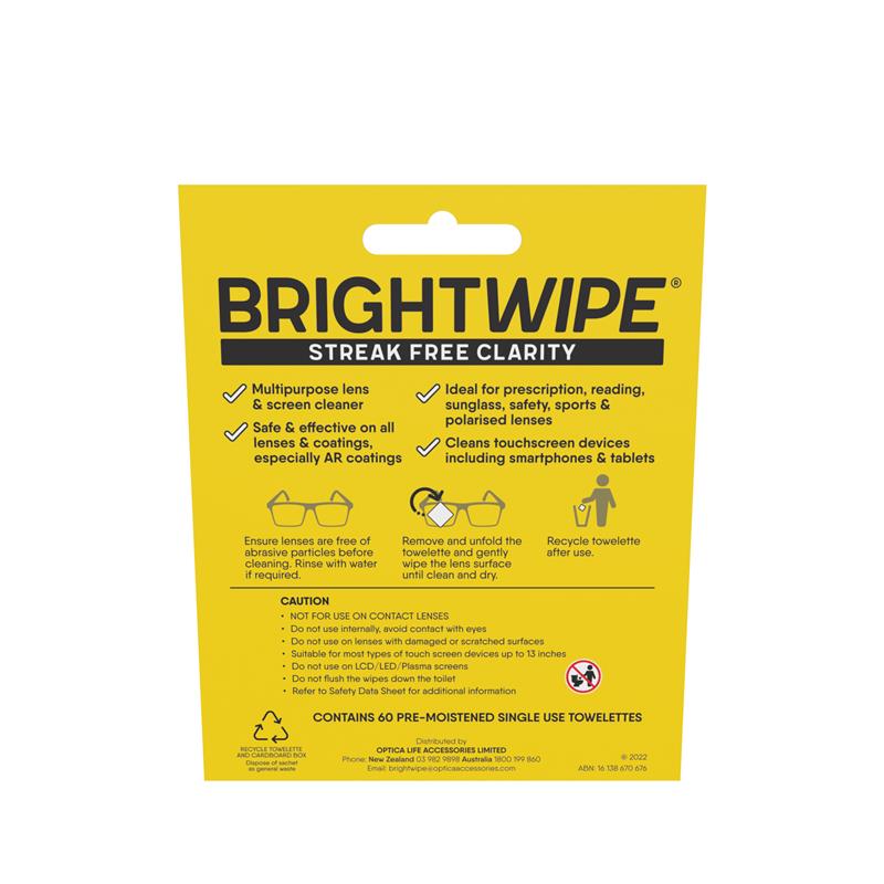 Load image into Gallery viewer, BrightWipe Lens Cleaning Wipes 60 Pack
