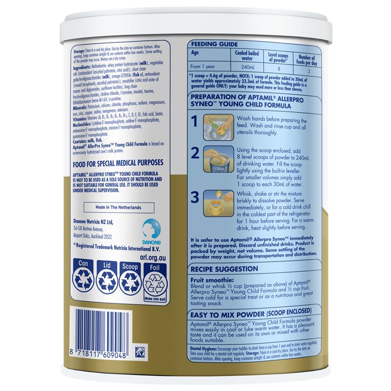 Load image into Gallery viewer, Aptamil AllerPro Syneo 3 Allergy Premium Toddler Milk Drink From 1 Year 900g
