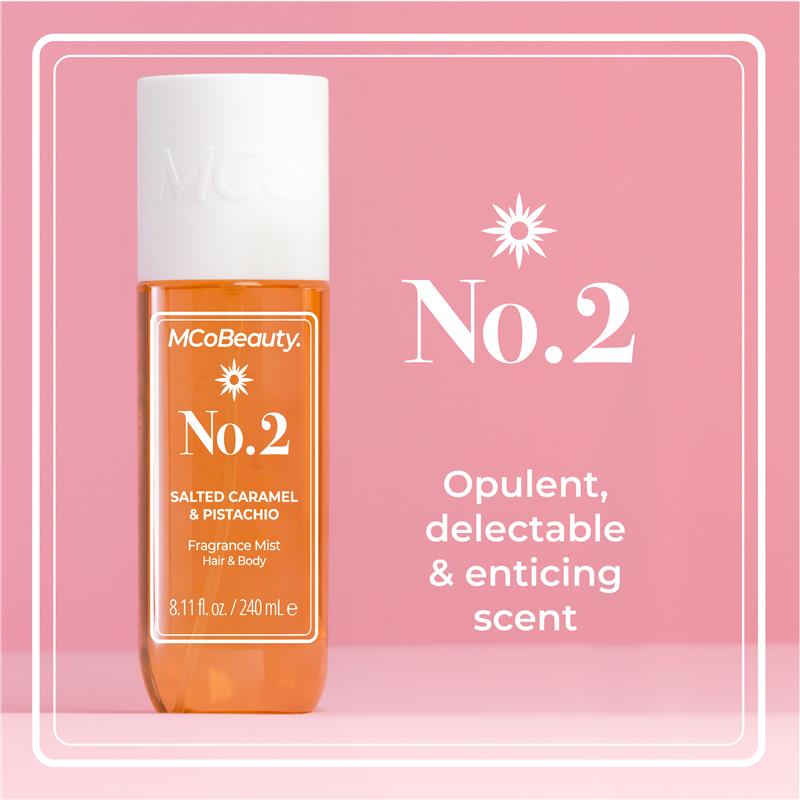 Load image into Gallery viewer, MCoBeauty Salted Caramel &amp; Pistachio No. 2 Fragrance Hair &amp; Body Mist 240ml
