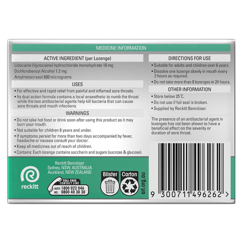 Load image into Gallery viewer, Strepsils Anaesthetic Menthol 16 Lozenges
