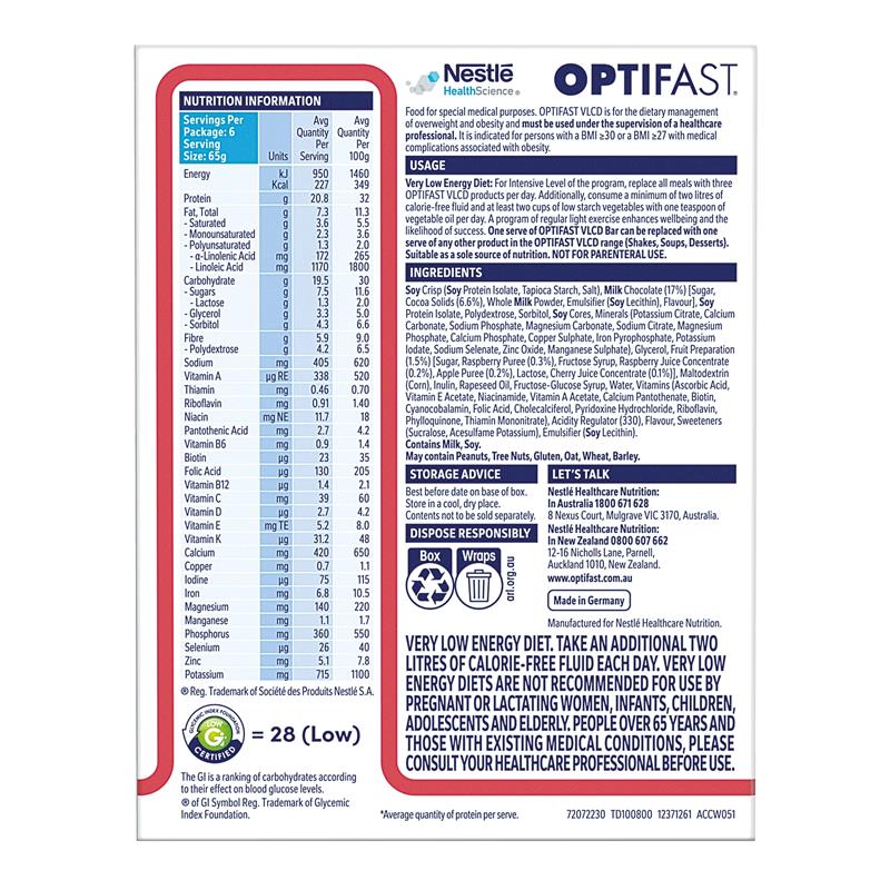 Load image into Gallery viewer, Optifast VLCD Bars Berry Crunch 6 X 65g
