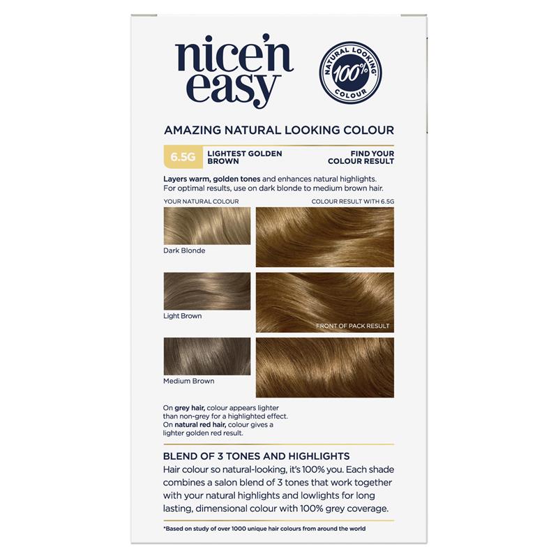Load image into Gallery viewer, Clairol Nice N Easy 6.5G Light Golden Brown Permanent Hair Colour
