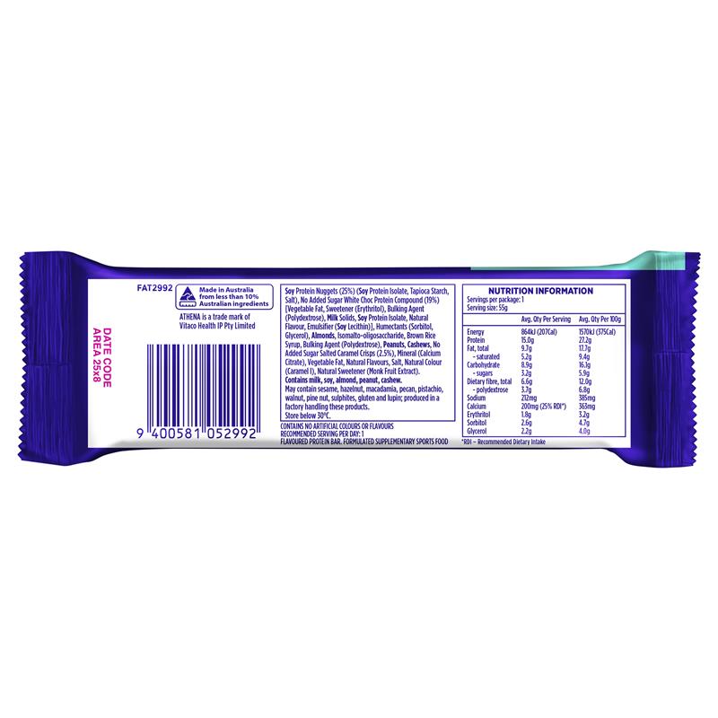 Load image into Gallery viewer, Athena Crisp Protein + Calcium White Choc Caramel 55g
