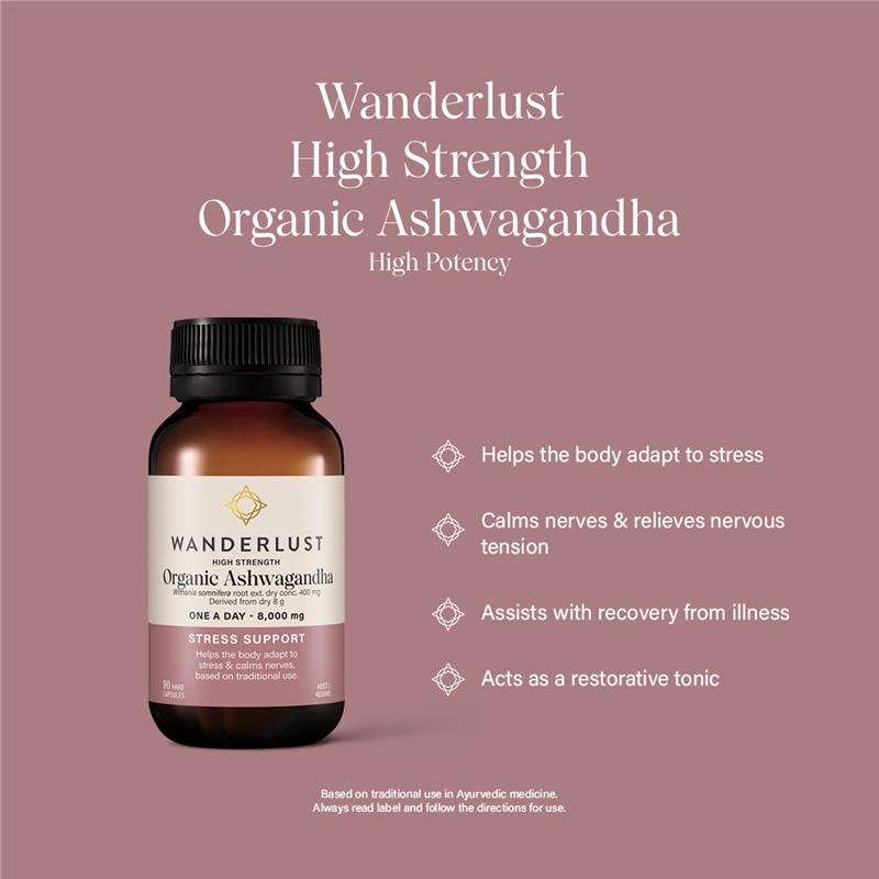 Load image into Gallery viewer, Wanderlust High Strength Ashwagandha 90 Capsules

