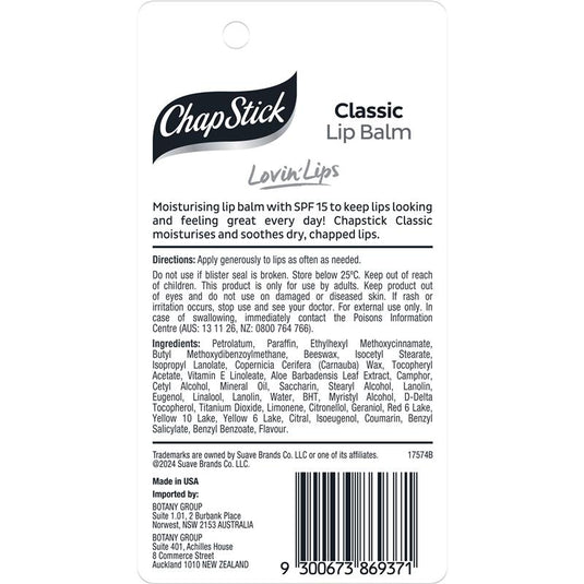 Chapstick Lip Balm Classic SPF 15+