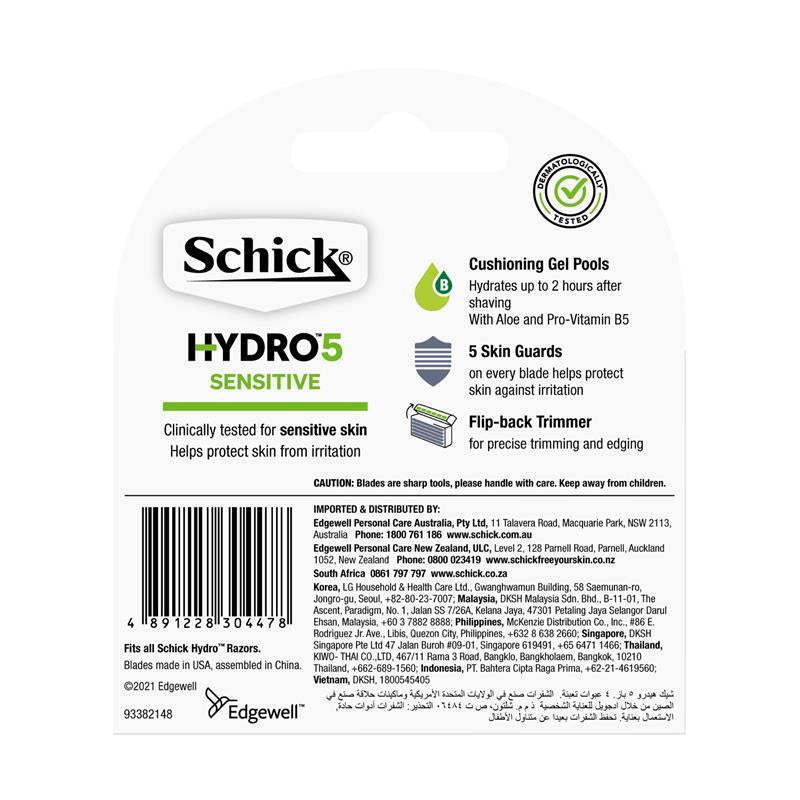 Load image into Gallery viewer, Schick Hydro 5 Sense Sensitive Mens Refill Razor Blades 4pk
