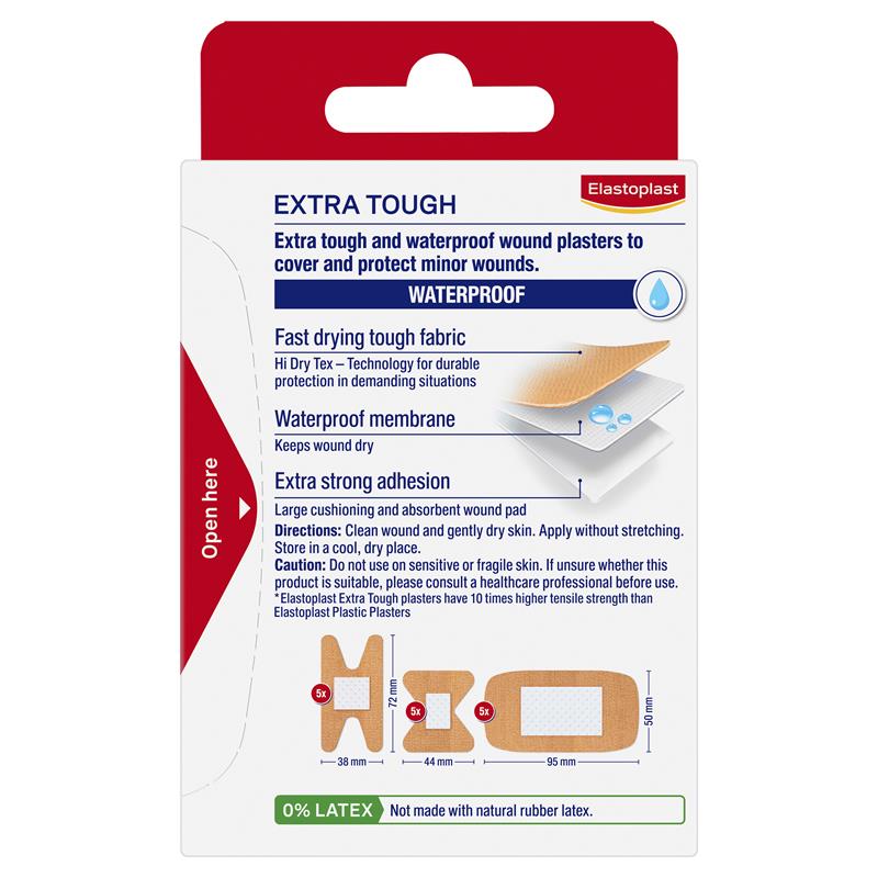 Load image into Gallery viewer, Elastoplast Extra Tough Waterproof Assorted 15 Strips
