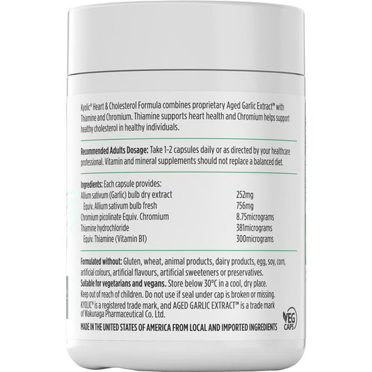 Nutra-Life Kyolic Aged Garlic Extract Heart & Cholesterol Formula 120 Capsules