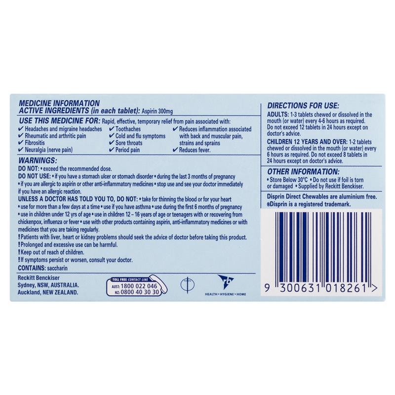 Load image into Gallery viewer, Disprin Direct 24 Chewable Tablets
