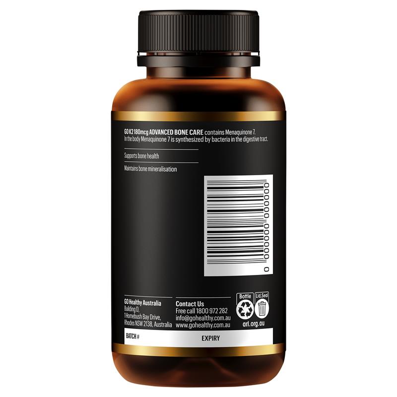 Load image into Gallery viewer, Go Healthy K2 180mcg Advanced Bone Care 60 Soft Capsules Exclusive Size
