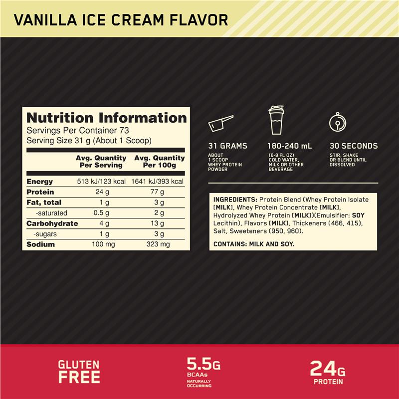 Load image into Gallery viewer, Optimum Nutrition Gold Standard 100% Whey Vanilla Ice Cream 907g
