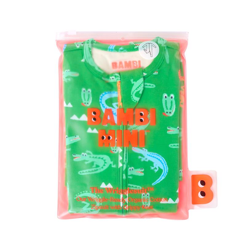 Load image into Gallery viewer, Bambi Mini Co. Wrigglesuit Boys Green Crocodile Rock 12-18 With Grippy Feet

